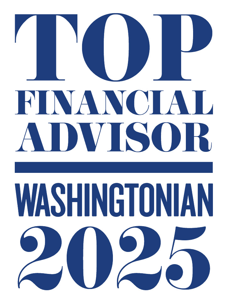 Washingtonian 2025 Top Financial Advisor award badge.