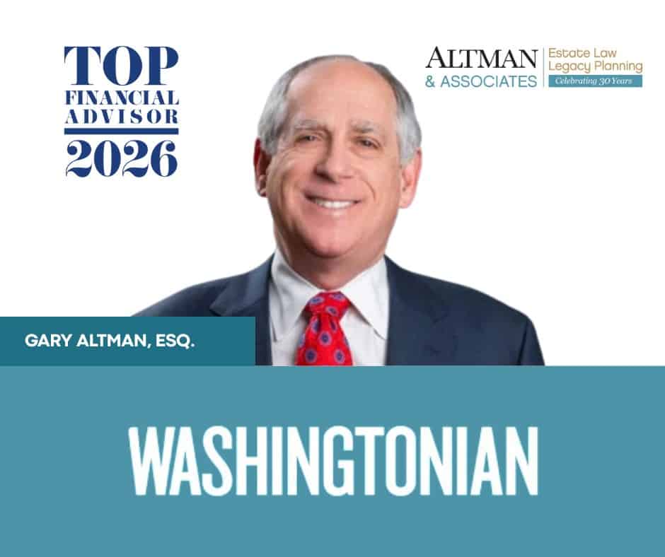 Gary Altman named Washingtonian Top Financial Advisor 2026.
