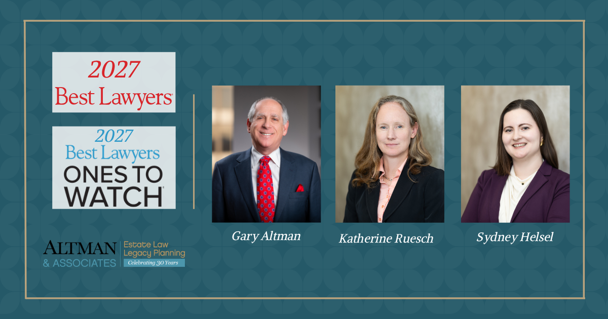 Best Lawyers 2027 Gary, Katherine, and Sydney of Altman and Associates.