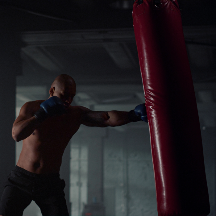 boxer punching a bag